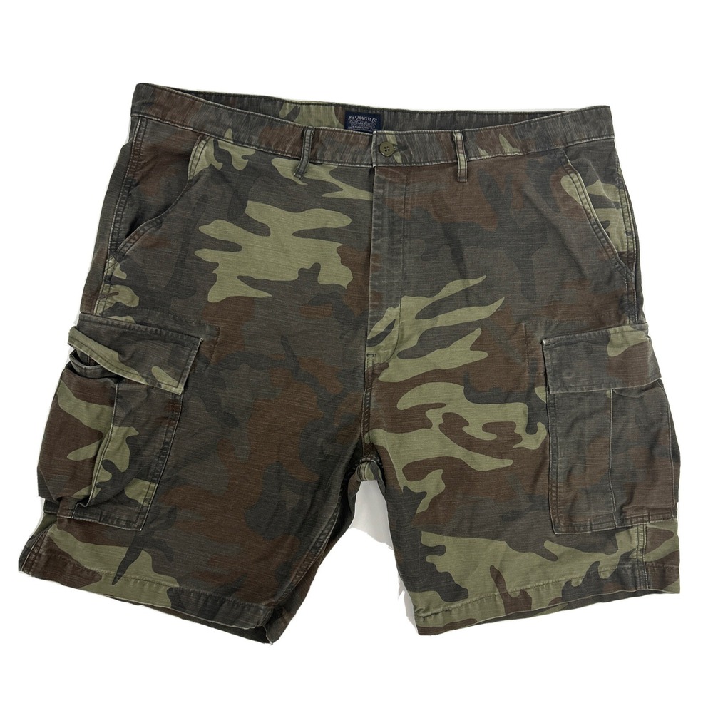 Levi Strauss Cargo Shorts Men's 44 Green Camouflage Flat Front Pockets‎